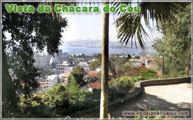 Centro do Rio e Ba&iacute;a de Guanabara vista da Ch&aacute;cara do C&eacute;u