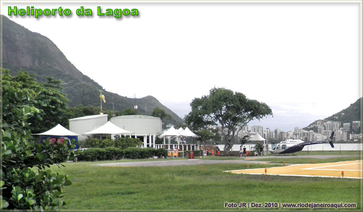 Heliporto da Lago Rodrigo de Freitas | Pista de pouso e constru&ccedil;&otilde;es do heliporto