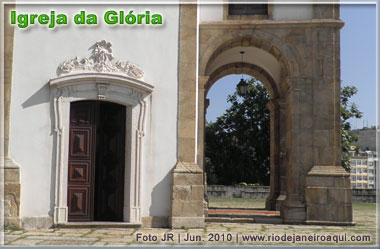 Detalhe da Igreja da Gl&oacute;ria em cujo anexo fica o Museu da Imperial Irmandade de N.S. da Gl&oacute;ria do Outeiro