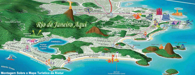 Mapa tur&iacute;stico dos principais pontos e &aacute;reas tur&iacute;sticas do Rio de Janeiro
