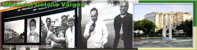 Painel sobre Get&uacute;lio Vargas e foto externa do Memorial