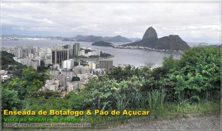 Enseada de Botafogo e Pão de Açucar vistos do mirante Enseada de Botafogo e Pão de Açucar