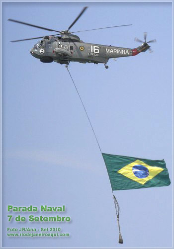 Helic&oacute;ptero no desfile 7 de Setembro