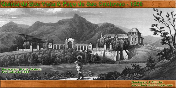 Pa&ccedil;o Imperial da Quinta da Boa Vista - Gravura de Maria Graham