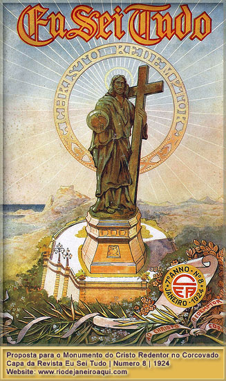 Proposta para est&aacute;tua do Cristo Redentor no Corcovado feita em 1924