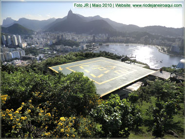 Heliporto ou local de pouso e decolagem de helic&oacute;ptero no Morro da Urca