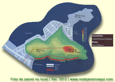 Mapa da pista Cl&aacute;udio Coutinho e Monumento Natural dos Morros P&atilde;o de A&ccedil;ucar e Urca