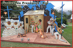Releitura de um Pres&eacute;pio Natalino tendo como tema personagens comuns do cotidiano carioca