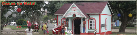 Casa de Papai Noel | Cen&aacute;rio natalino a c&eacute;u aberto