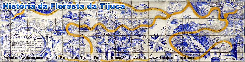 Painel ilustra o parque e Floresta da Tijuca na d&eacute;cada de 1940
