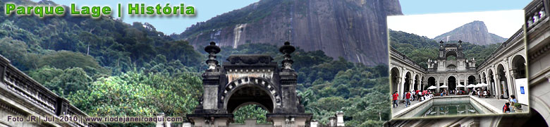 Pátio interno do palacete do Parque Lage tombado pelo patrimônio histórico, com Corcovado ao fundo O Parque Lage com suas construções foi tombado pelo patrimônio histórico