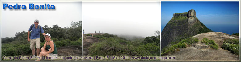 Cume da Pedra Bonita coberto por n&uacute;vens